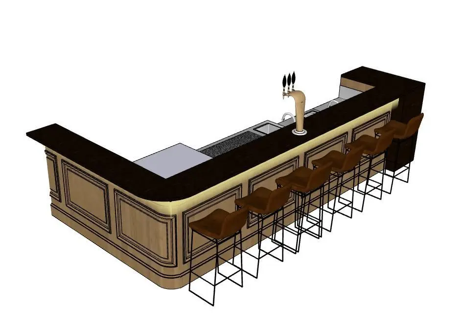Bar counter joinery model