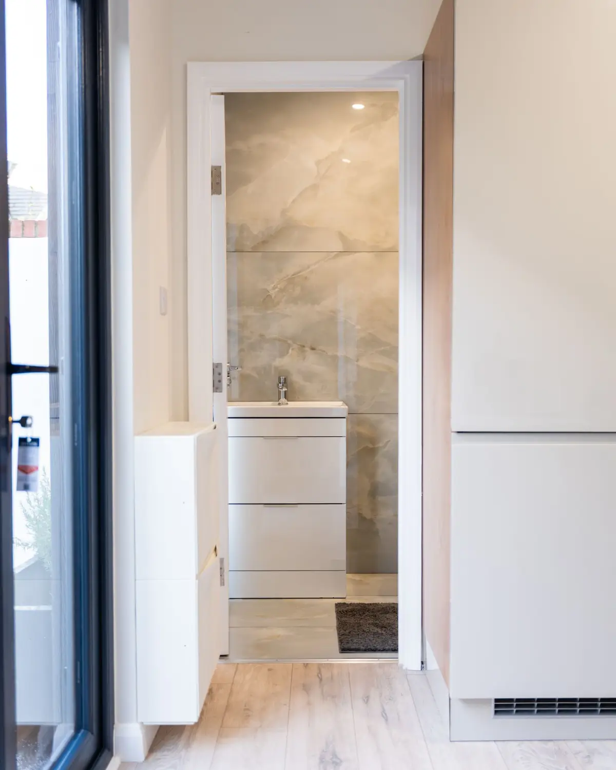 View through to shower room