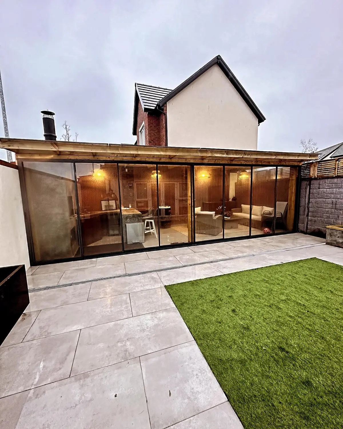 Closed in with sliding glass