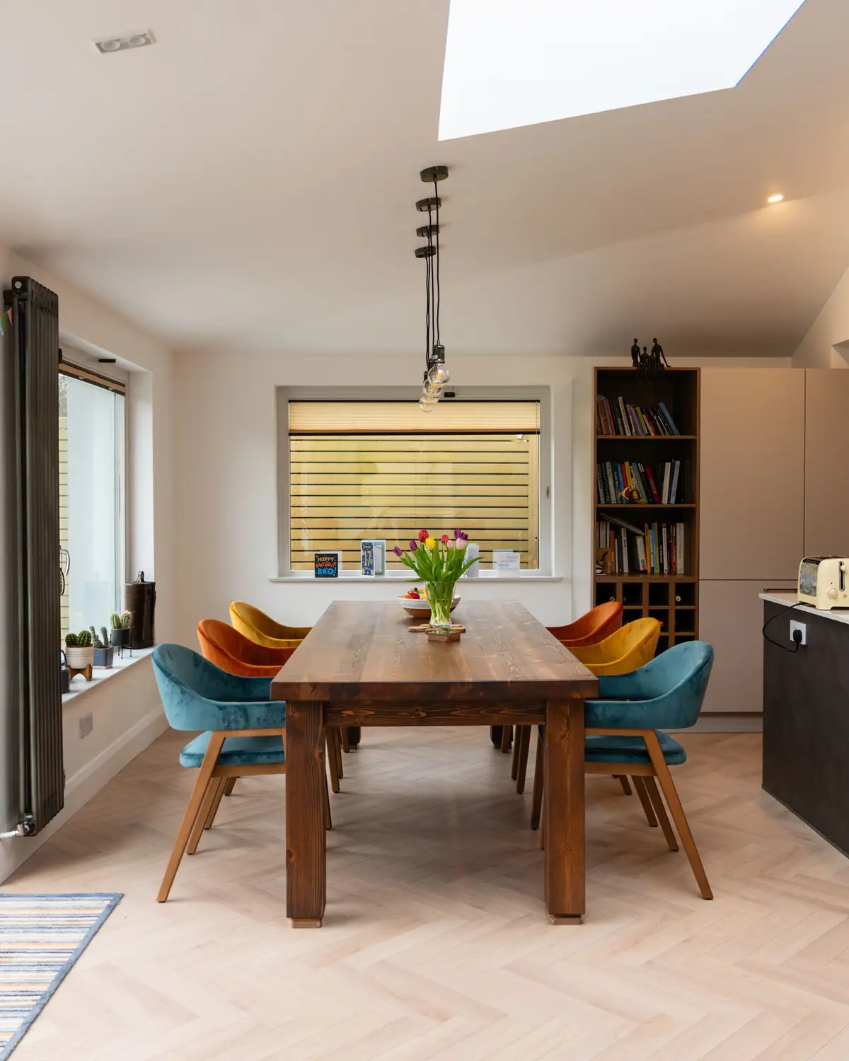 Dining under rooflight in new extension