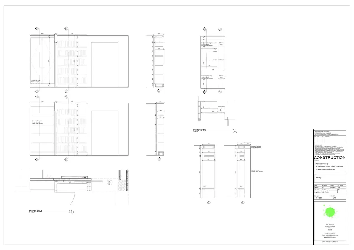 Joinery plans and elevations, Leixlip