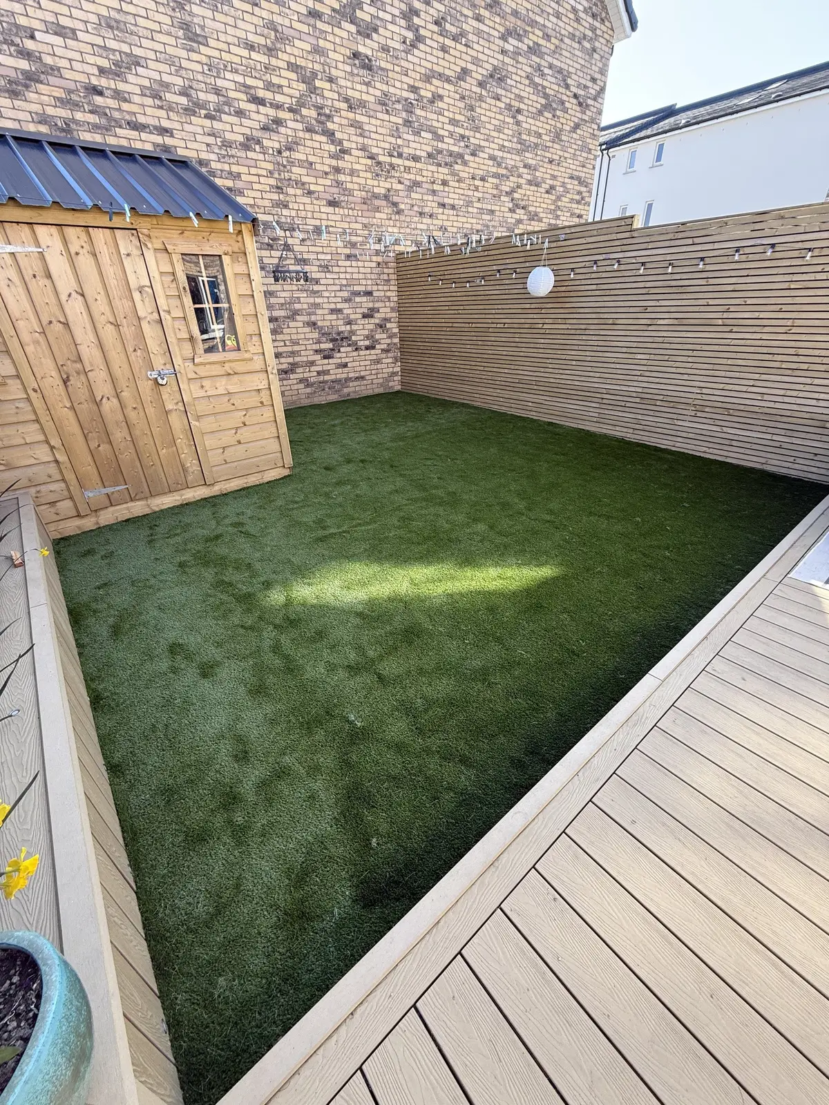Decking, artificial grass and garden store