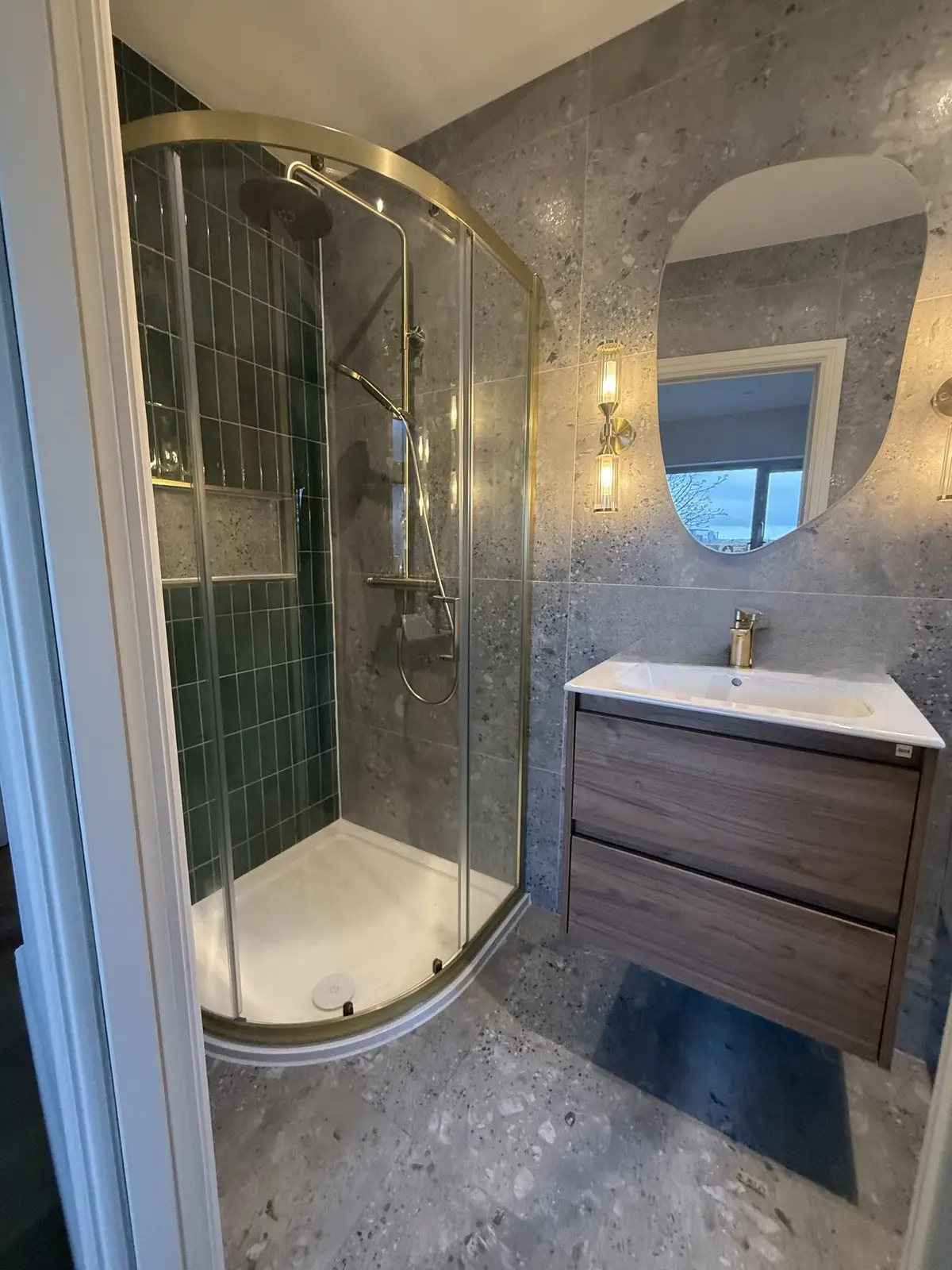 Whole bathroom, vanity and mirror
