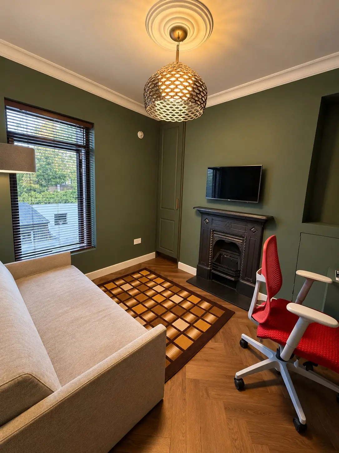 Snug with the original fireplace restored