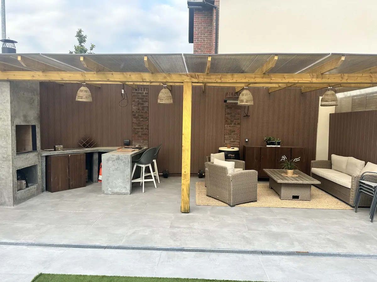 Finished outdoor kitchen