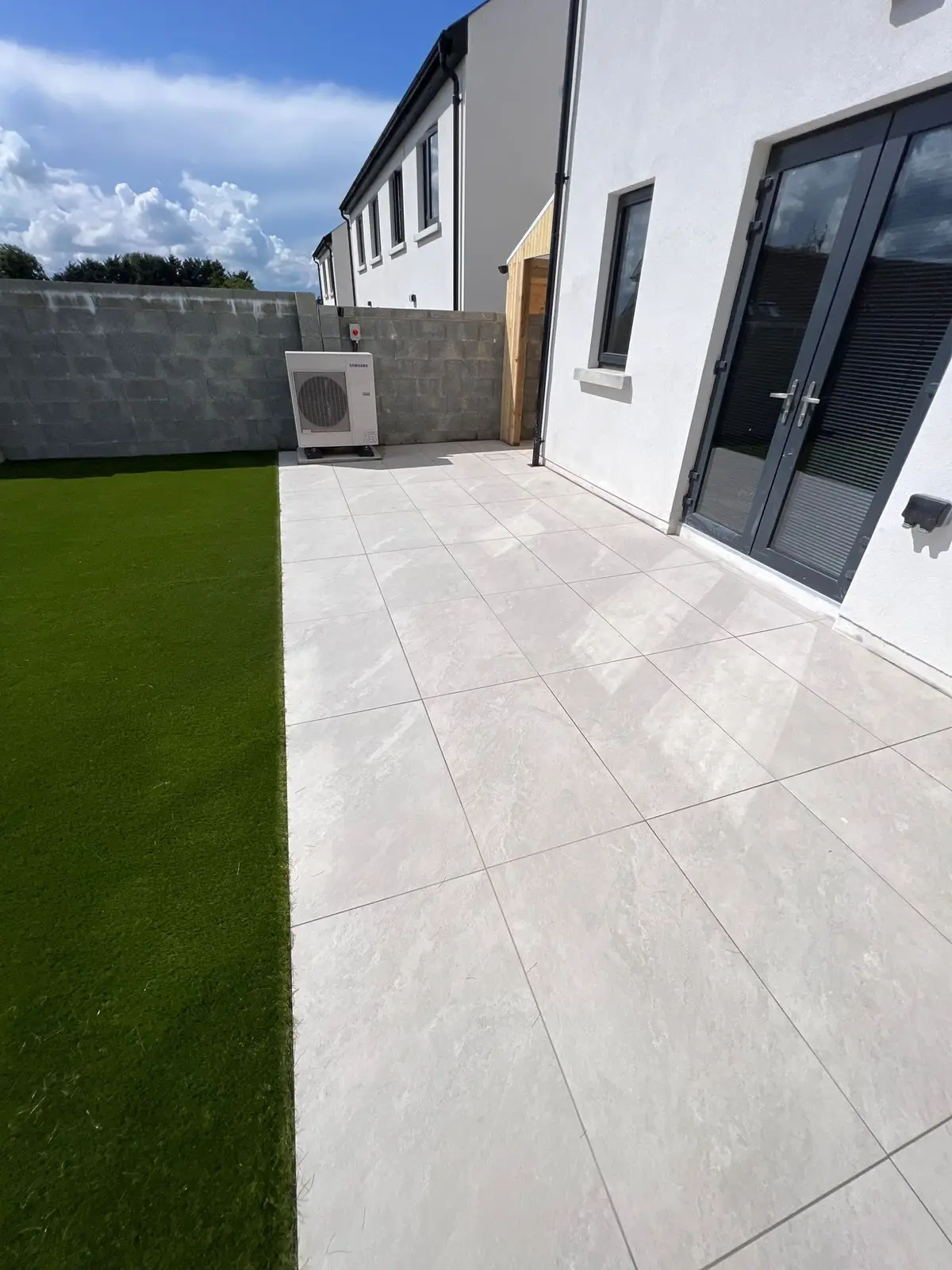 Large format porcelain by the back door