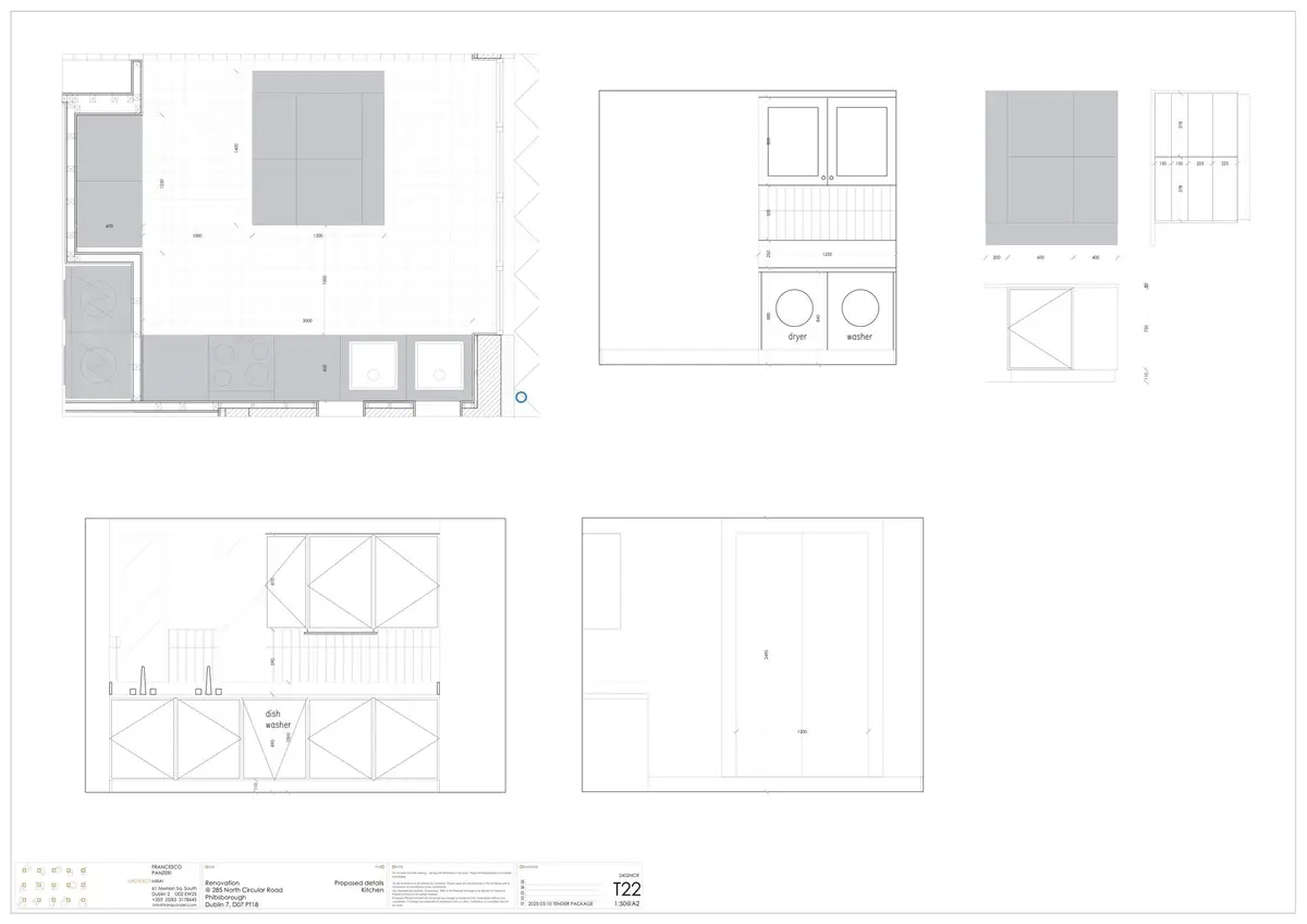 Kitchen layout and elevations