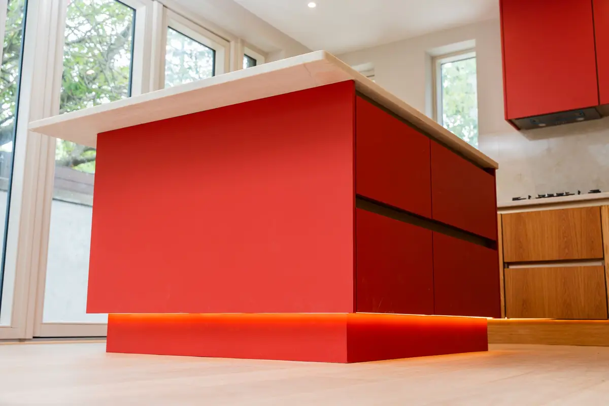 Red kitchen island, Phibsborough