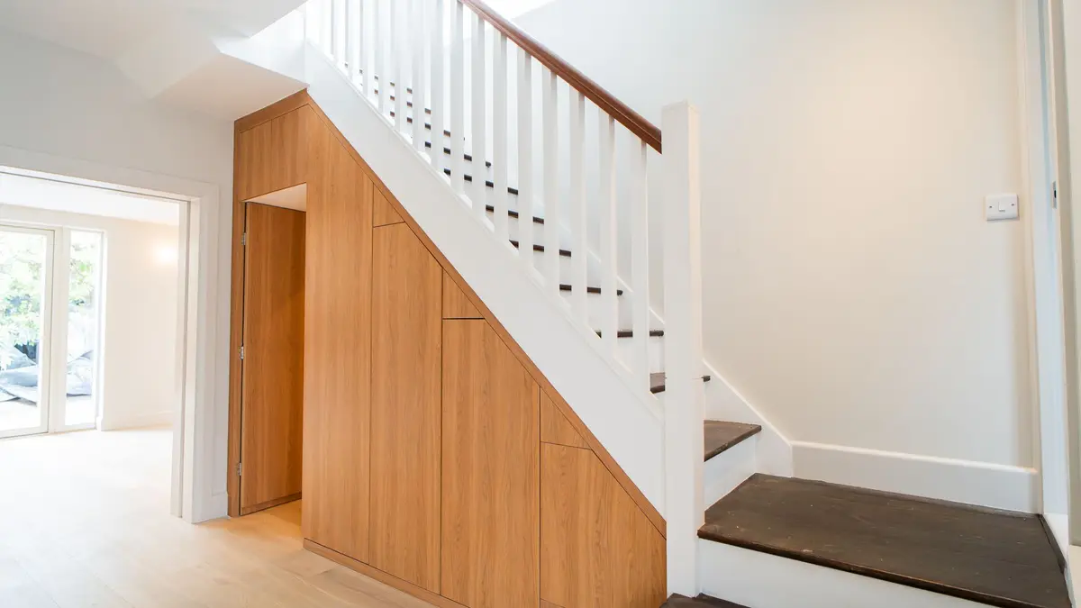 Stair with oak understairs joinery