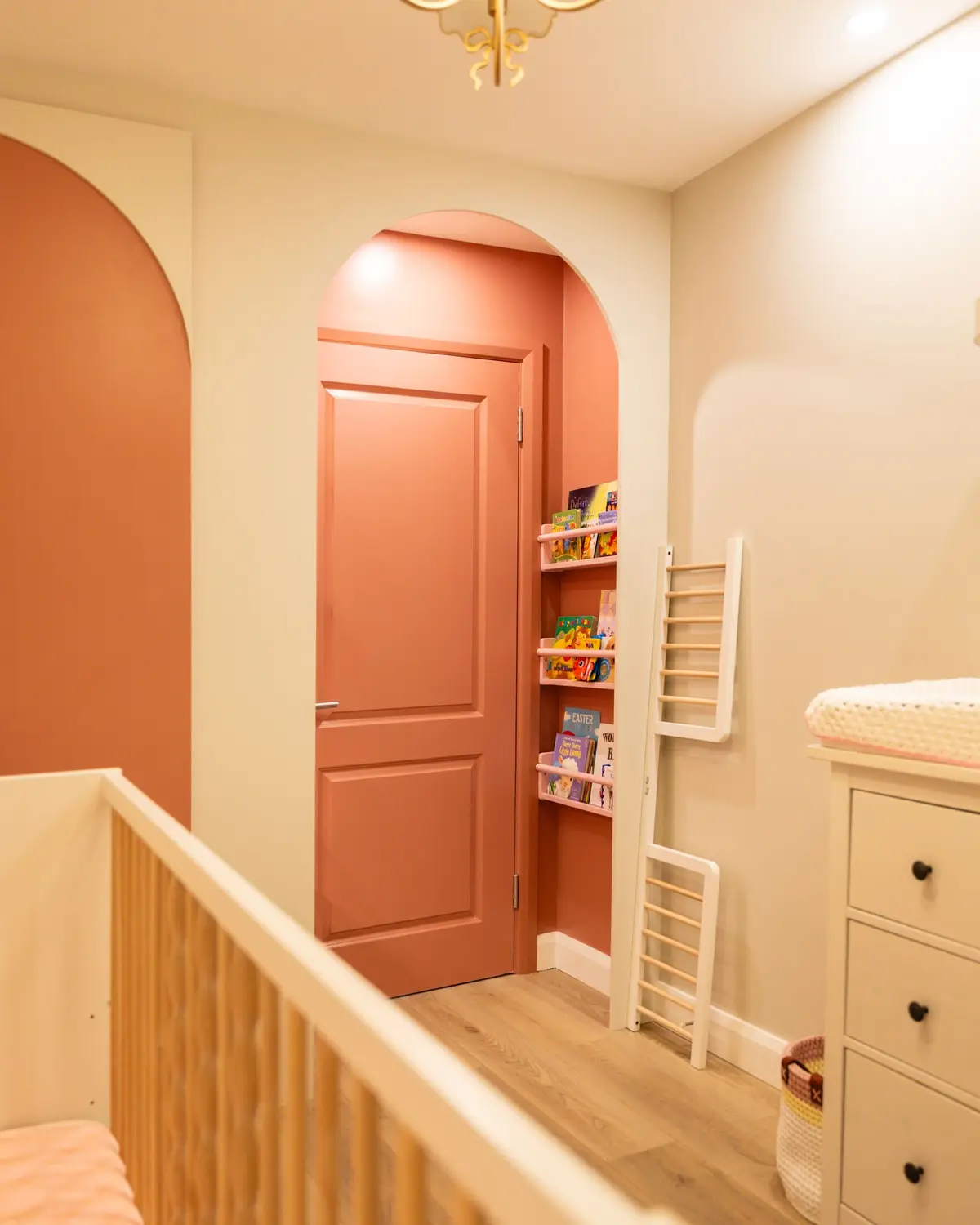 Arched door landing with bespoke storage, Rathcoole