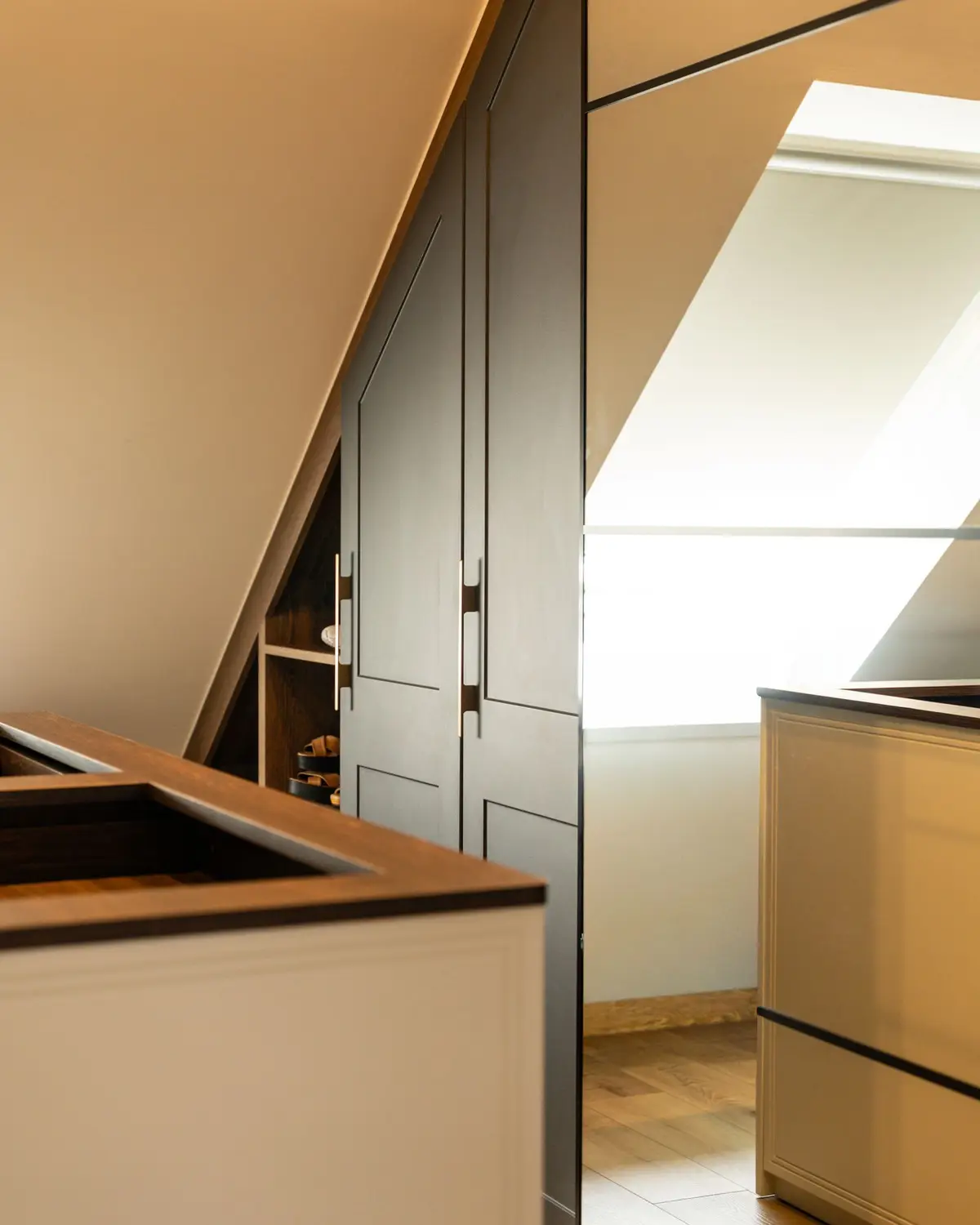 Wardrobes built into the eaves