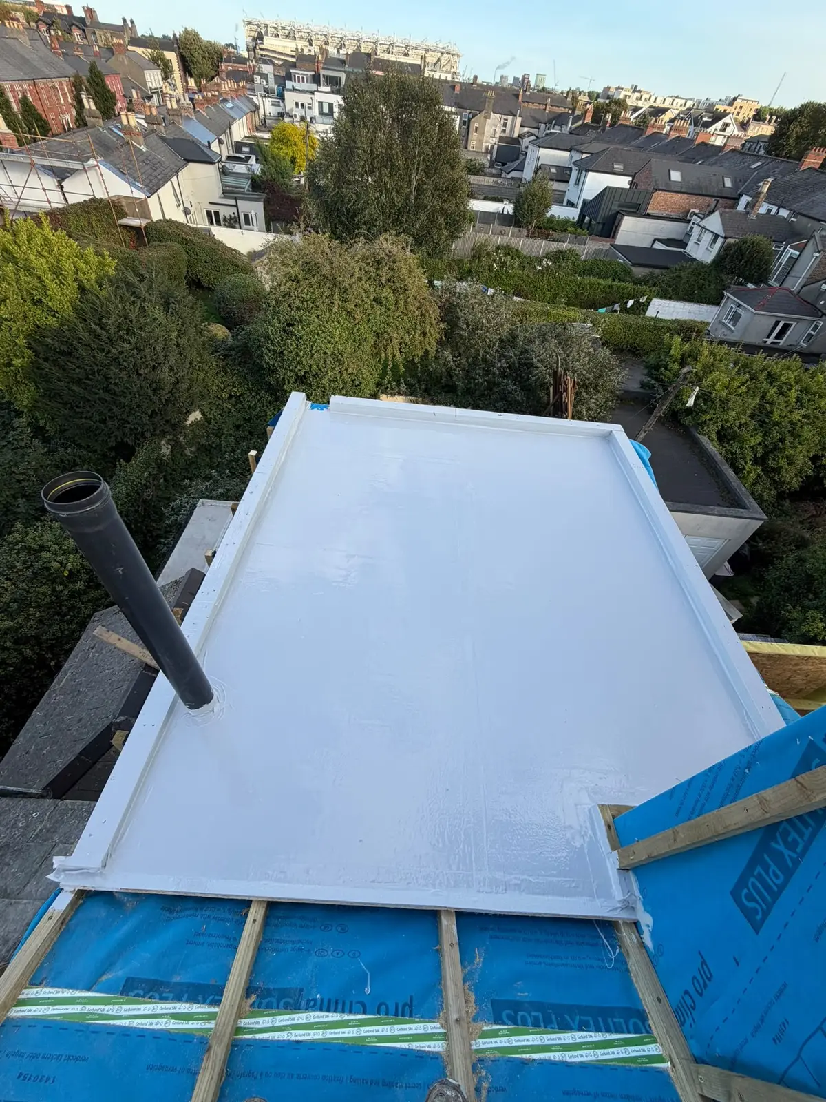New flat roof, looking out over Drumcondra
